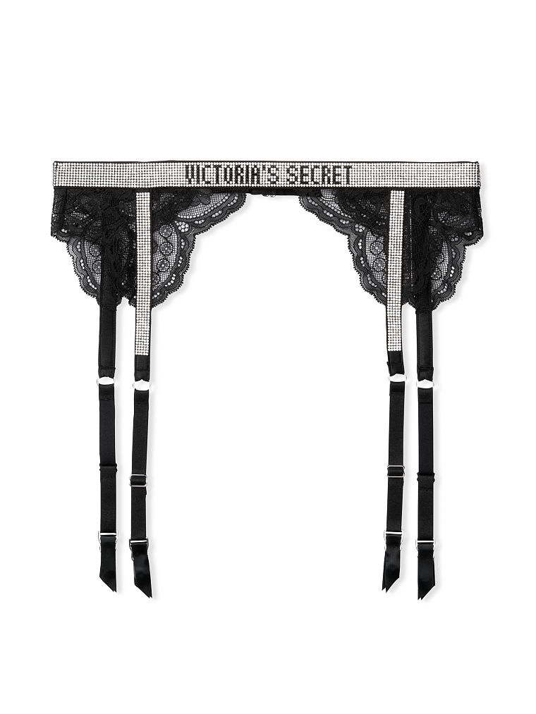 shine strap lace garter belt