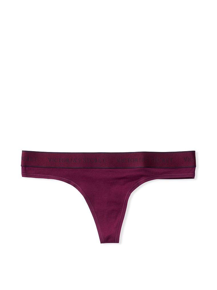 Buy Victoria's Secret Logo Cotton Thong Panty online in Dubai