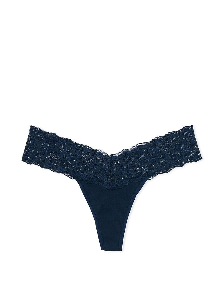 Buy The Lacie Lace Waist Cotton Thong Panty online in Dubai