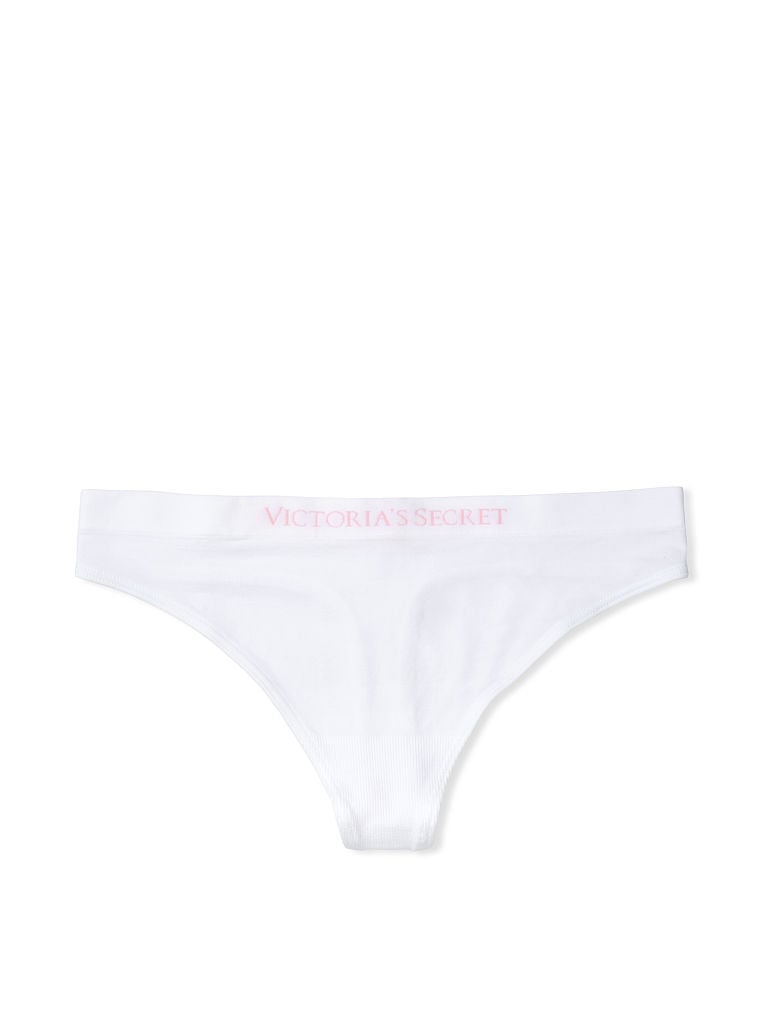 Victoria's Secret, Intimates & Sleepwear, New Vs Seamless Pink Seamless  Thong Panty Pink Stripe No Show Xl