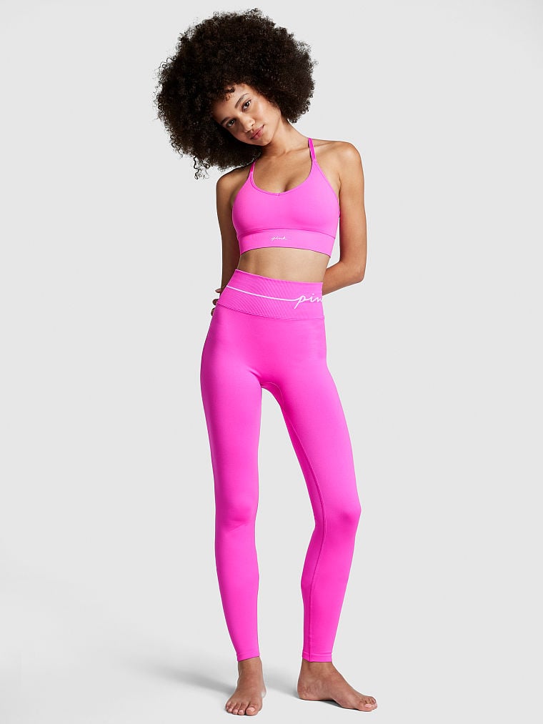 Buy Pink Seamless High Waist Leggings online in Dubai