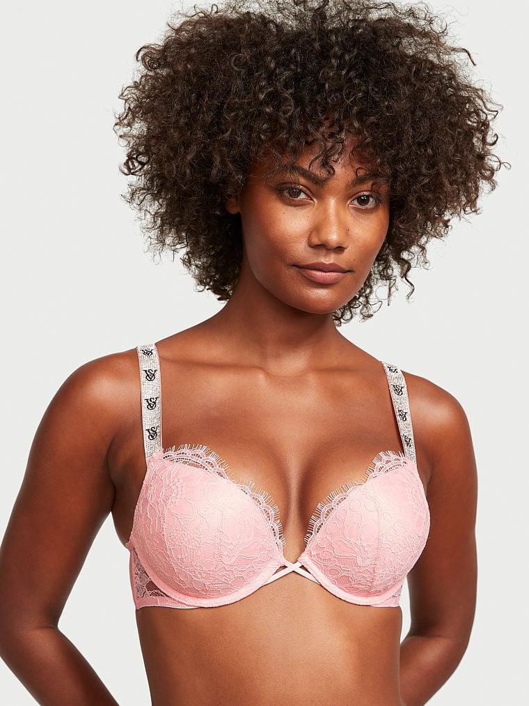 Super Push Up Deep V Lace Bra Add Two Cup