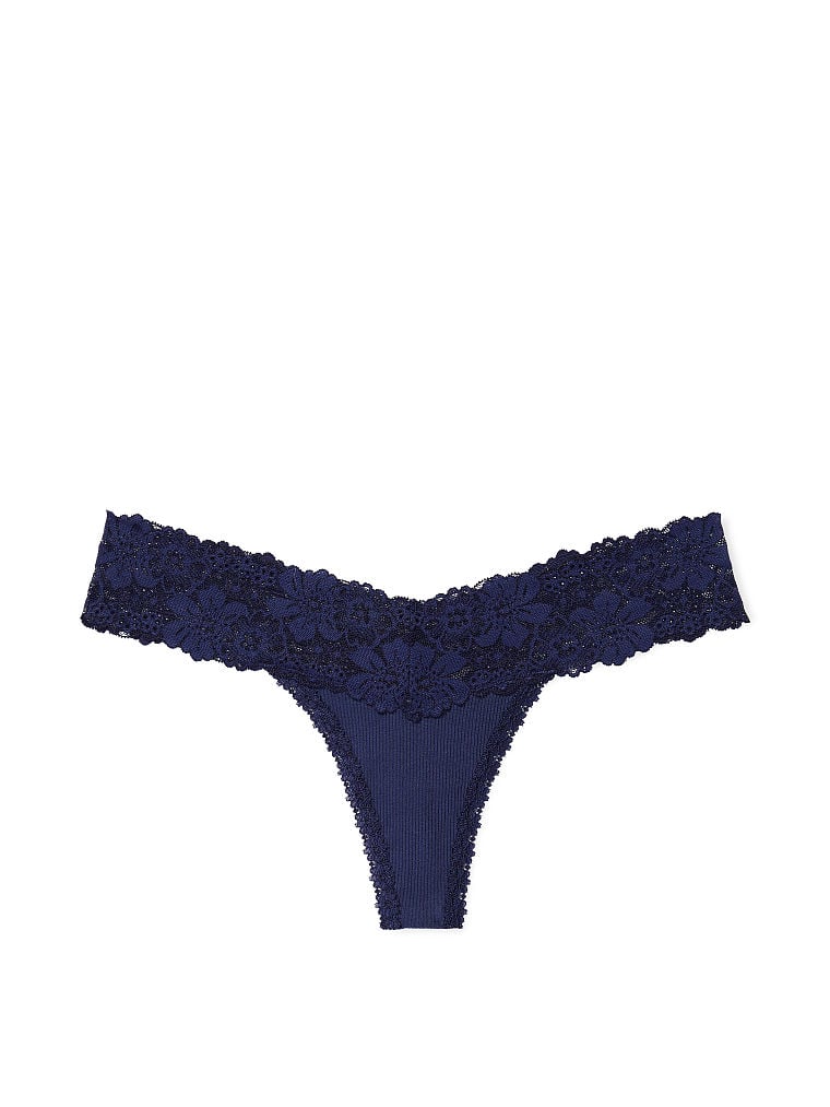 Wink Lace Trim Thong Panty