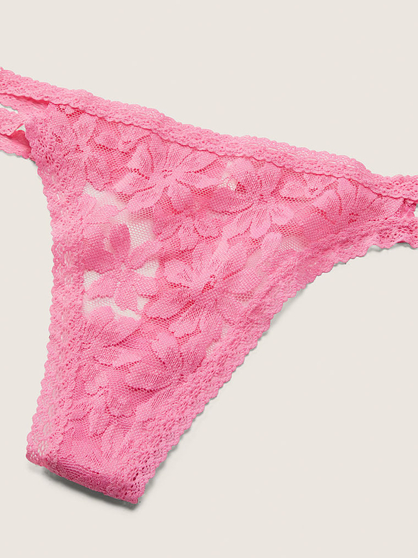 Buy Pink Lace Strappy Thong Panty online in Dubai