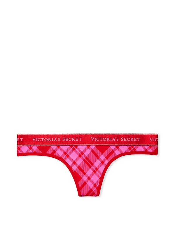 Buy Victoria's Secret Shine Tipped Logo Cotton Thong Panty online in Dubai