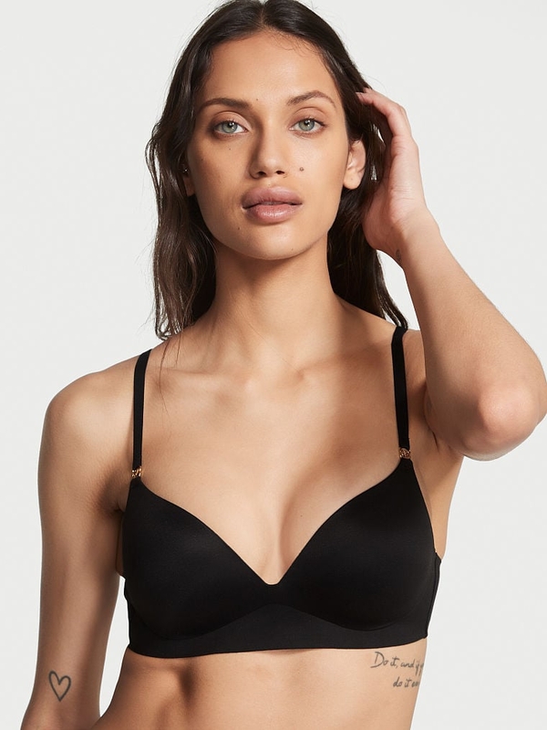 Black cotton underwired push-up bra, Bras, Women'secret