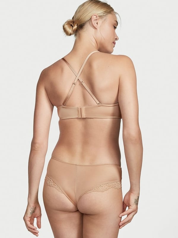 VICTORIA'S SECRET STRAPLESS Smooth and Lace Push Up Bra 32A nude beige  £35.00 - PicClick UK