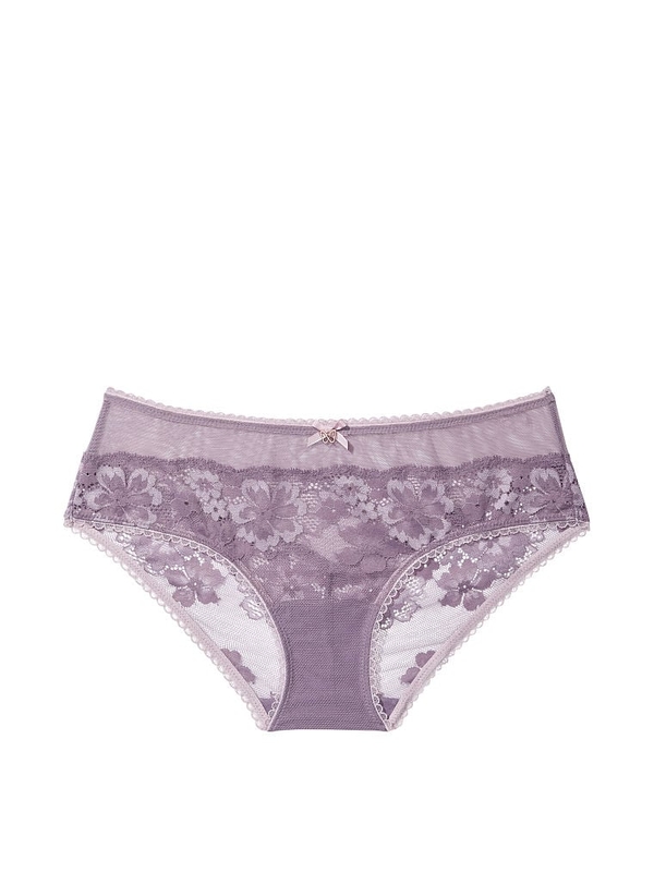 Tulle Brazilian Briefs with Thin Panel and Rosette