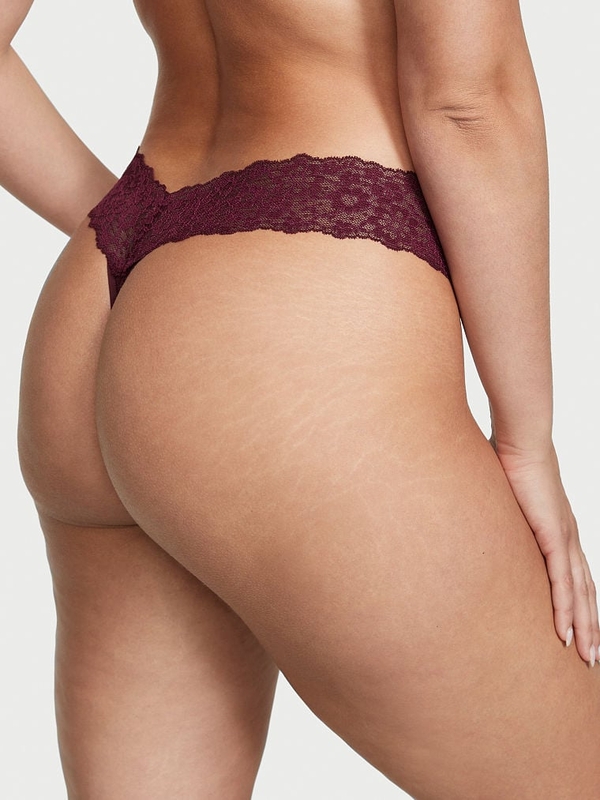 Buy The Lacie Lace-Waist Cotton Thong Panty online in Dubai