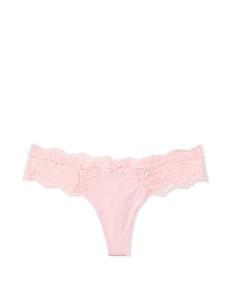 Victoria Secret Panty Thong Medium Pink Lace Gold Hearts Dream Angels New  W/ Tag - AAA Polymer