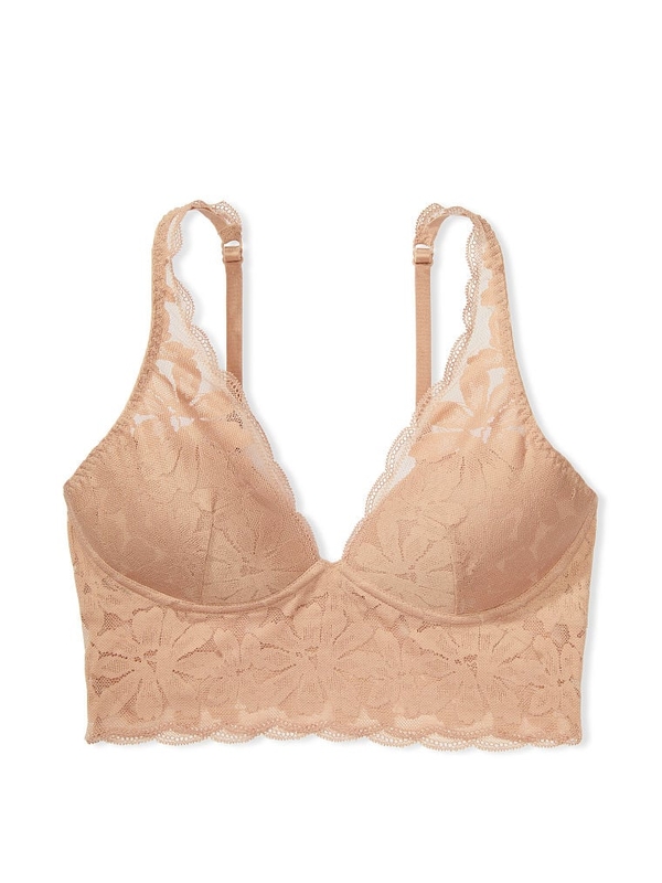 Buy Pink Lace Lightly Lined Plunge Bralette online in Dubai