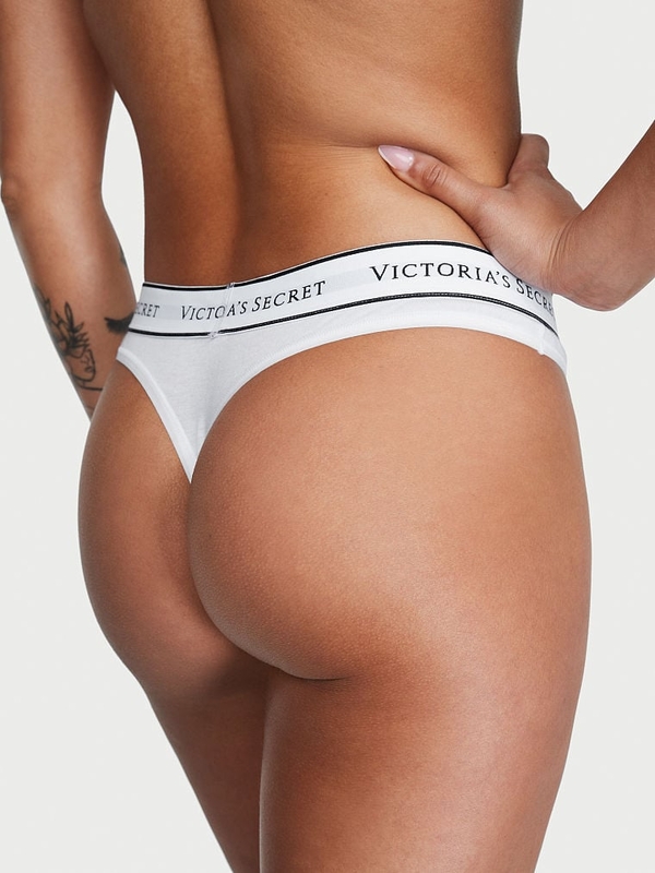 Buy Victoria's Secret Logo Cotton Thong Panty online in Dubai