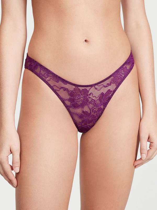 Buy Shine Strap Cut-Out Back Lace Brazilian Panty - Order Brazilian online  5000007236 - Victoria's Secret CA