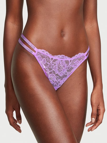VS PINK Victoria's Secret Pink Logo Velvet Thong Panty Deep Ruby (Medium):  Buy Online at Best Price in UAE 