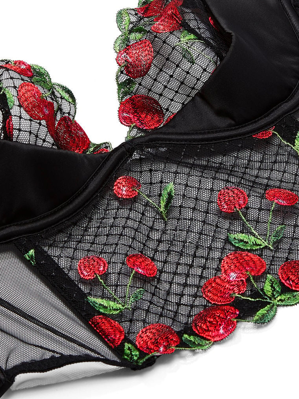 Victoria's Secret Hummingbird Embroidery Quarter Cup Corset Top 34DD
