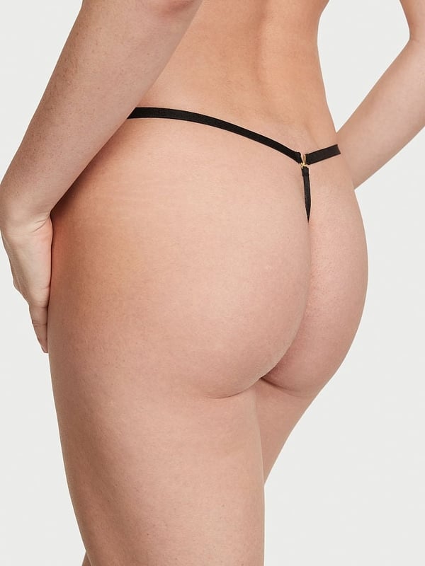 Adjustable String Lace Thong Panty